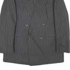 PKZ Mens Grey Pinstripe Double Breasted Jacket S Wool Blend Classic Formal