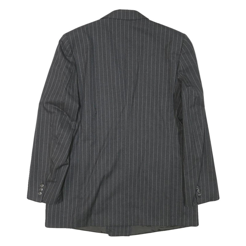 PKZ Mens Grey Pinstripe Double Breasted Jacket S Wool Blend Classic Formal