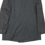 PKZ Mens Grey Pinstripe Double Breasted Jacket S Wool Blend Classic Formal
