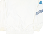 KAWASAKI Mens White & Blue Lightweight Jacket M Polyester Blend Zip Casual Retro