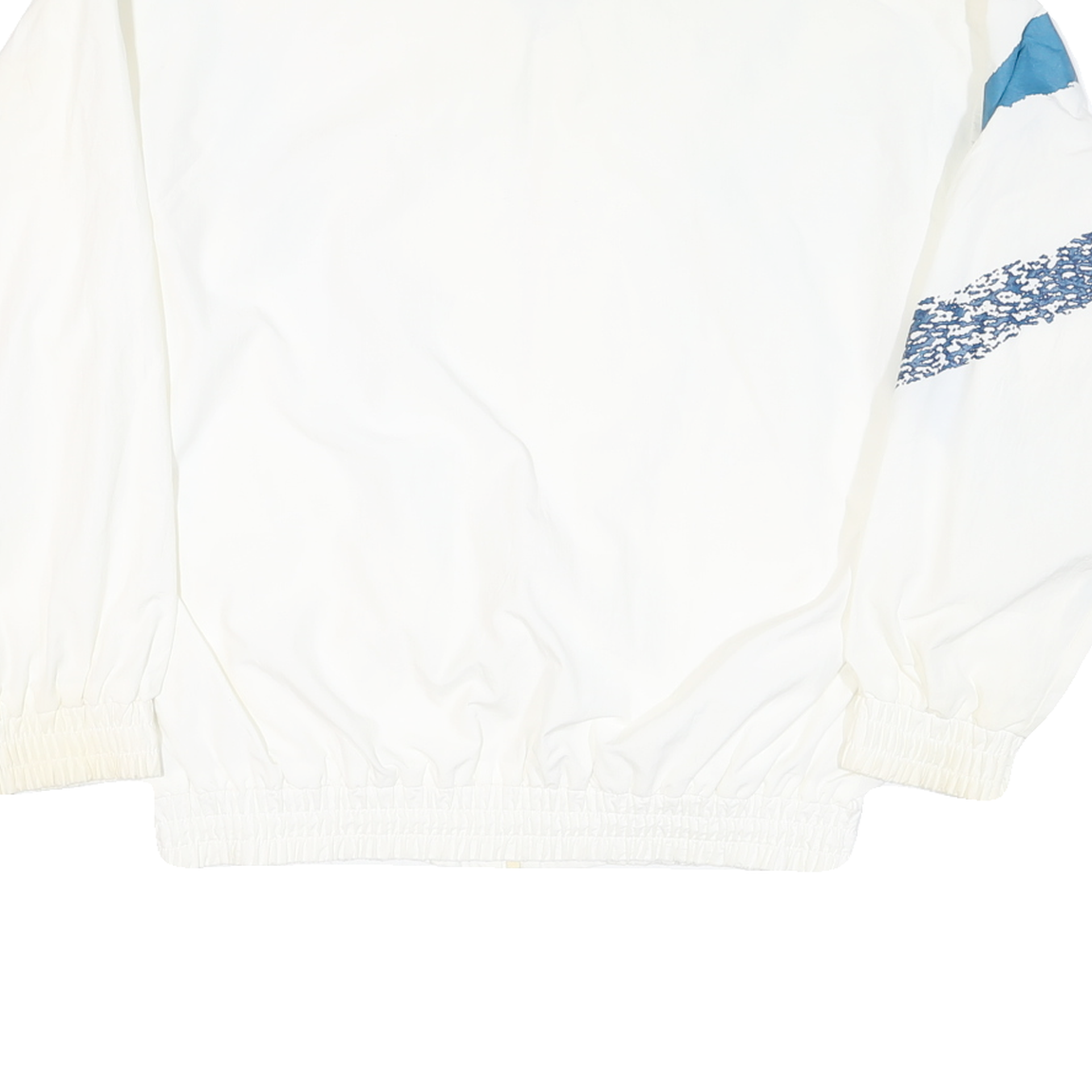 KAWASAKI Mens White & Blue Lightweight Jacket M Polyester Blend Zip Casual Retro