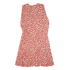 HOBBS LONDON Womens Red Floral Cotton Blend Day Dress Sleeveless UK 10