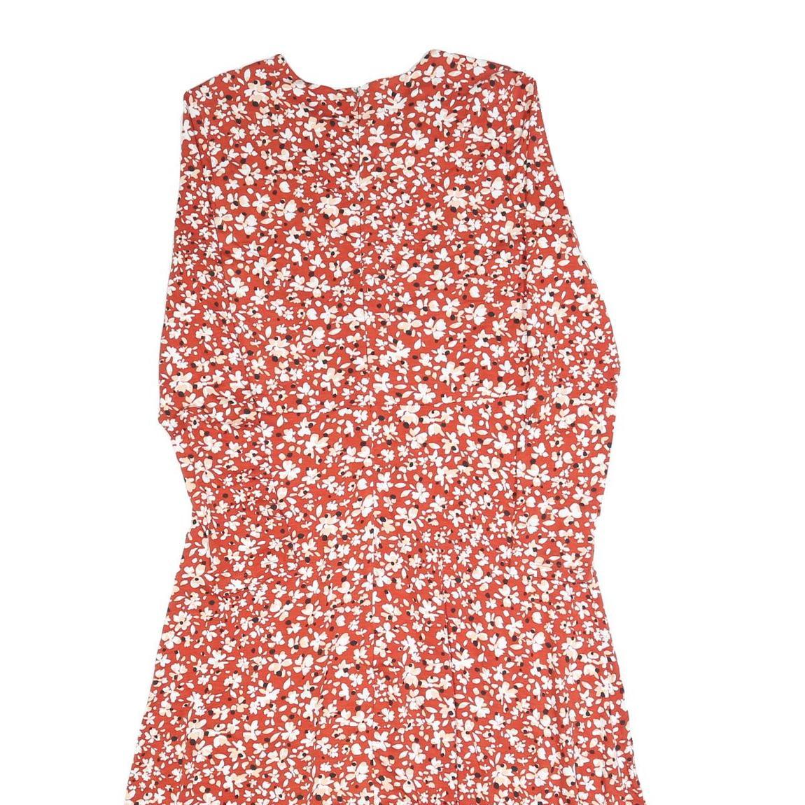 HOBBS LONDON Womens Red Floral Cotton Blend Day Dress Sleeveless UK 10