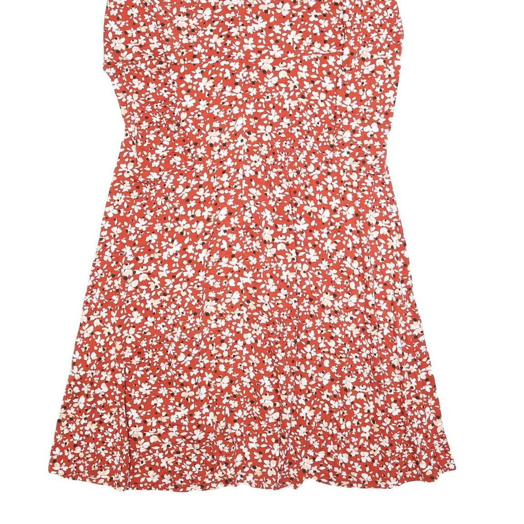 HOBBS LONDON Womens Red Floral Cotton Blend Day Dress Sleeveless UK 10