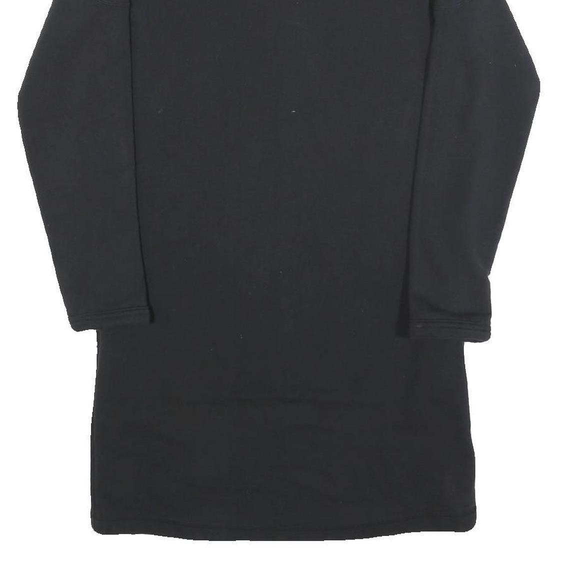 REEBOK Womens Black Dress Cotton Blend Jersey Long Sleeve Mini Size S Sport