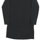 REEBOK Womens Black Dress Cotton Blend Jersey Long Sleeve Mini Size S Sport