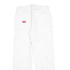 DICKIES Mens Regular Fit White Cotton Blend Jeans W32 L32 Workwear Paint