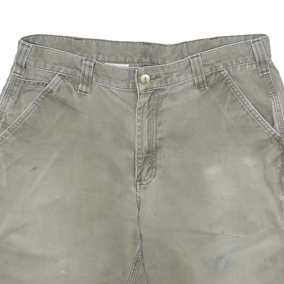 CARHARTT Mens Shorts Beige Casual Plain L W34 Durable Cotton Workwear