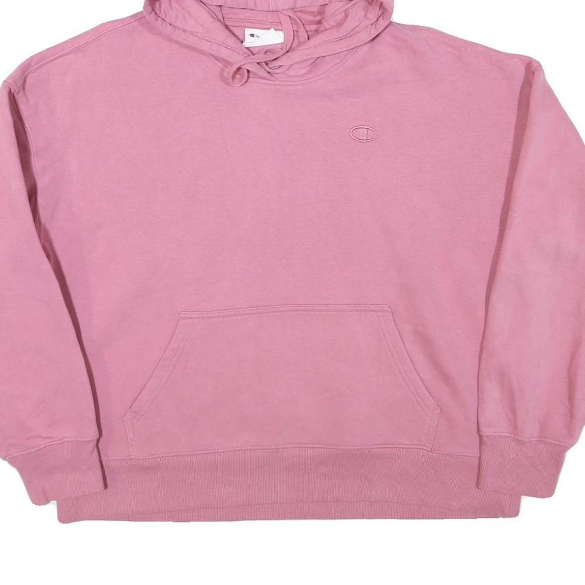 CHAMPION Womens Pink Pullover Hoodie M Casual Cotton Blend Sweatshirt