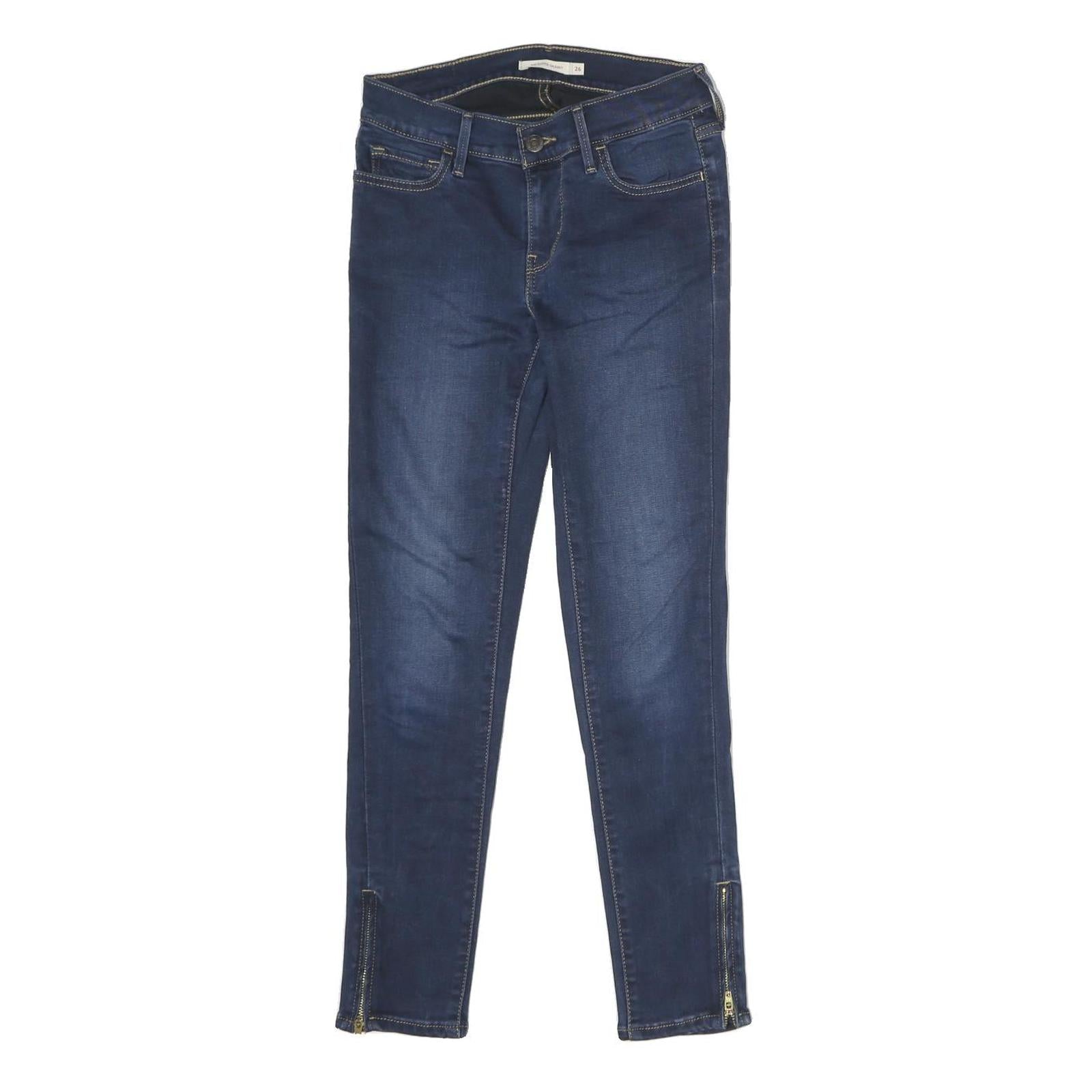 LEVI'S 710 Womens Jeans Blue Slim Skinny Denim Dark W26 L28 Stretch Zip