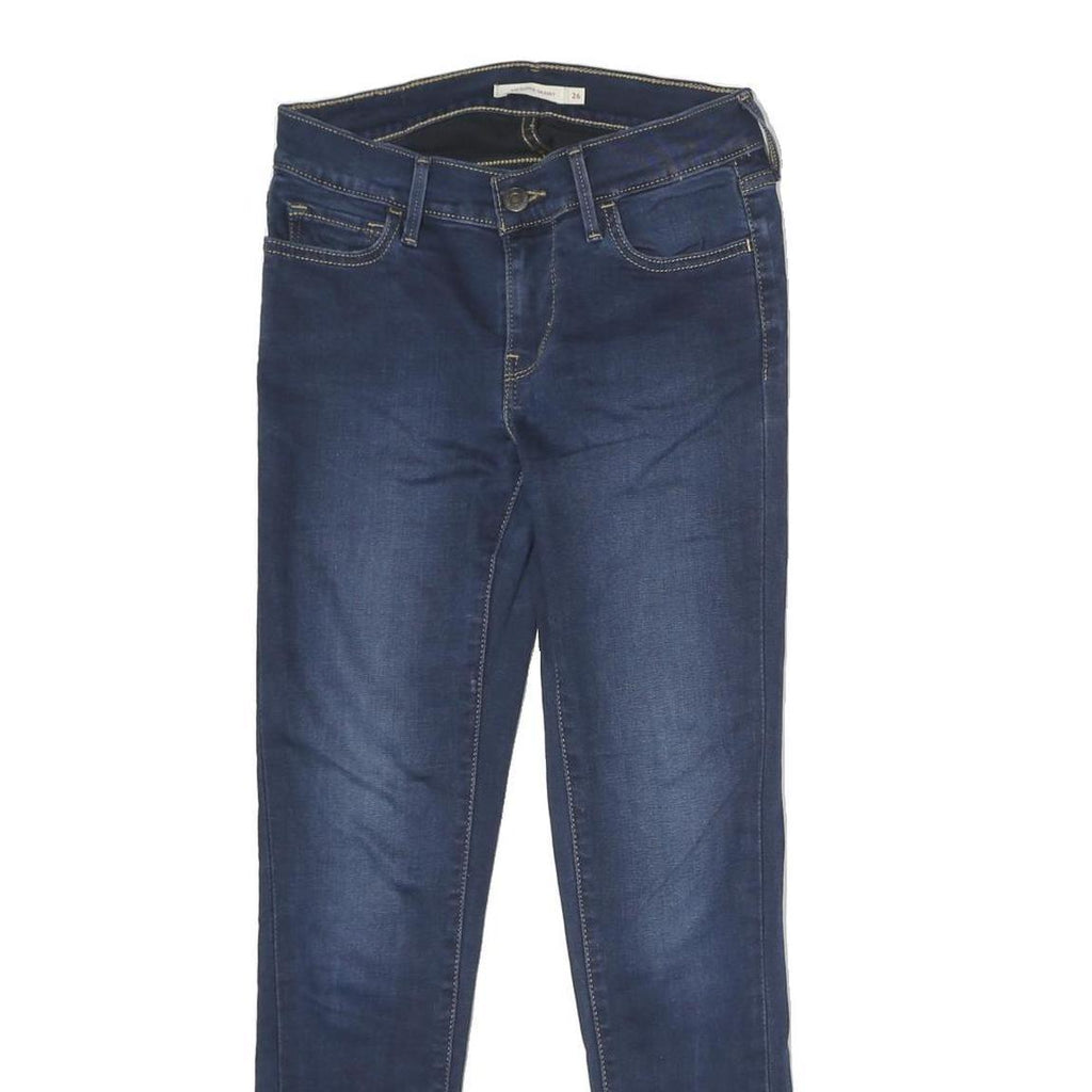 LEVI'S 710 Womens Jeans Blue Slim Skinny Denim Dark W26 L28 Stretch Zip