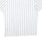KARL KANI Mens White & Black Pinstripe Signature Graphic T-Shirt M Short Sleeve