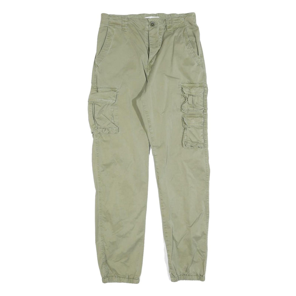 REPLAY Womens Cotton Blend Slim Cargo Trousers W28 L27 Khaki Green Casual