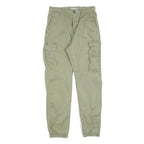 REPLAY Womens Cotton Blend Slim Cargo Trousers W28 L27 Khaki Green Casual