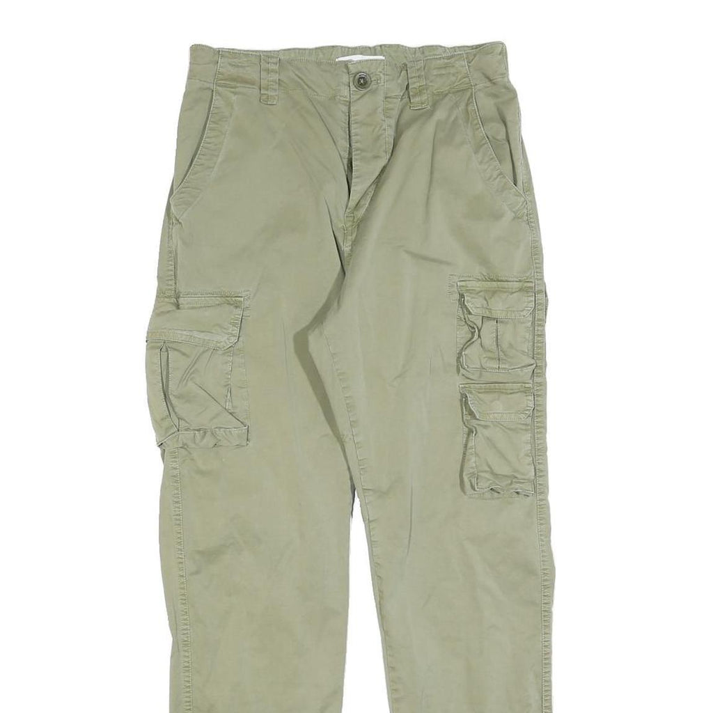 REPLAY Womens Cotton Blend Slim Cargo Trousers W28 L27 Khaki Green Casual
