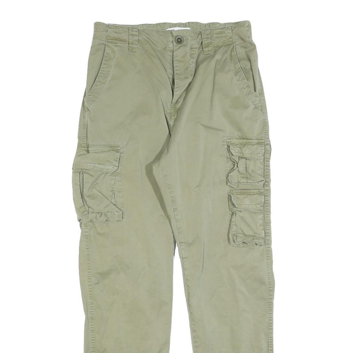 REPLAY Womens Cotton Blend Slim Cargo Trousers W28 L27 Khaki Green Casual