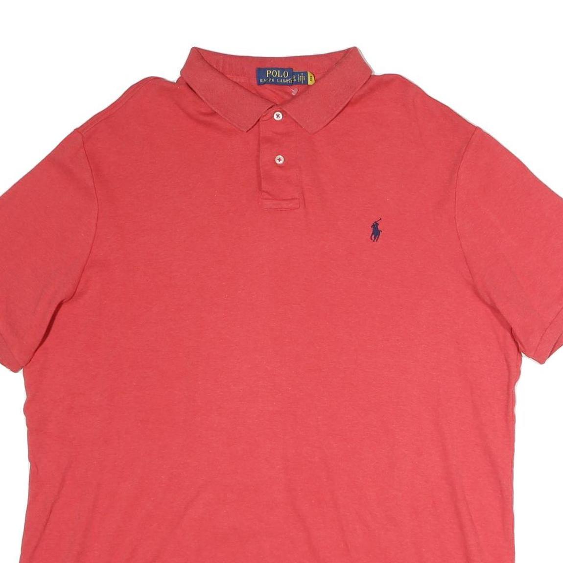 POLO RALPH LAUREN Mens Red Short Sleeve Polo Shirt XL Classic Cotton