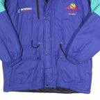 Mens Blue Teal Racing Logo Zip Up Jacket XL Polyester Blend Plain Winter