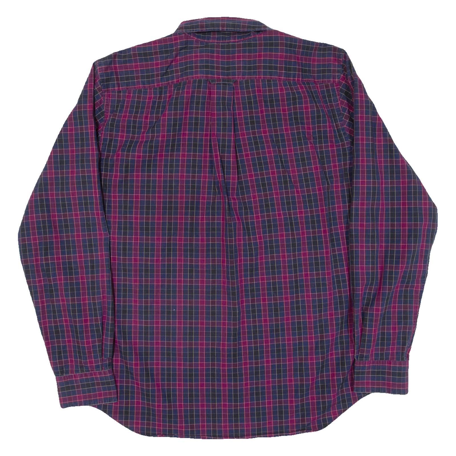 NAUTICA Mens Shirt Purple Check Long Sleeve L