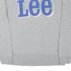 LEE Mens Grey Cotton Blend Crew Neck Sweatshirt M Casual Logo Pullover