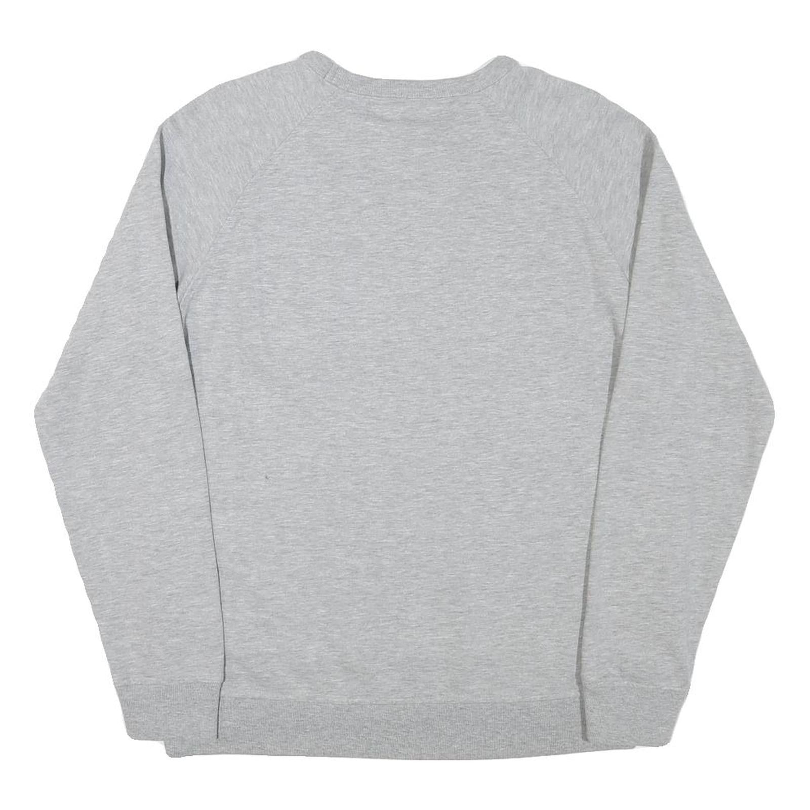 LEE Mens Grey Cotton Blend Crew Neck Sweatshirt M Casual Logo Pullover