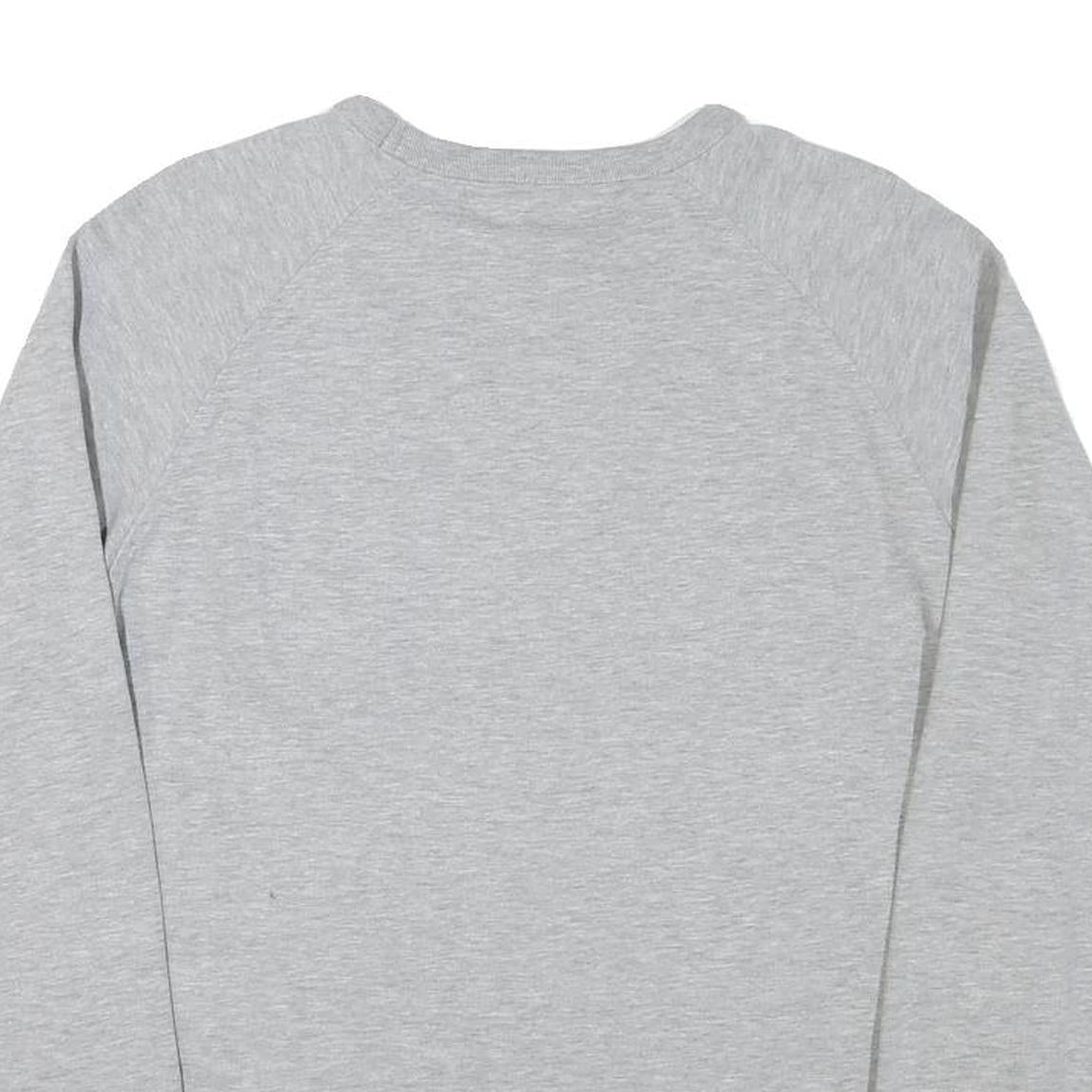 LEE Mens Grey Cotton Blend Crew Neck Sweatshirt M Casual Logo Pullover
