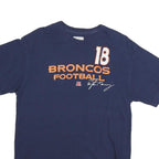 NFL Mens Blue Broncos Football Peyton Manning Graphic T-Shirt L Short Sleeve