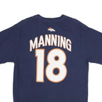NFL Mens Blue Broncos Football Peyton Manning Graphic T-Shirt L Short Sleeve