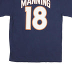 NFL Mens Blue Broncos Football Peyton Manning Graphic T-Shirt L Short Sleeve