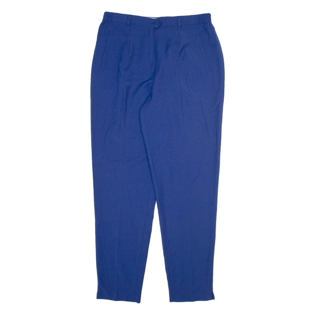 LUCIA Womens Trousers Blue Relaxed Tapered Wool W30 L30