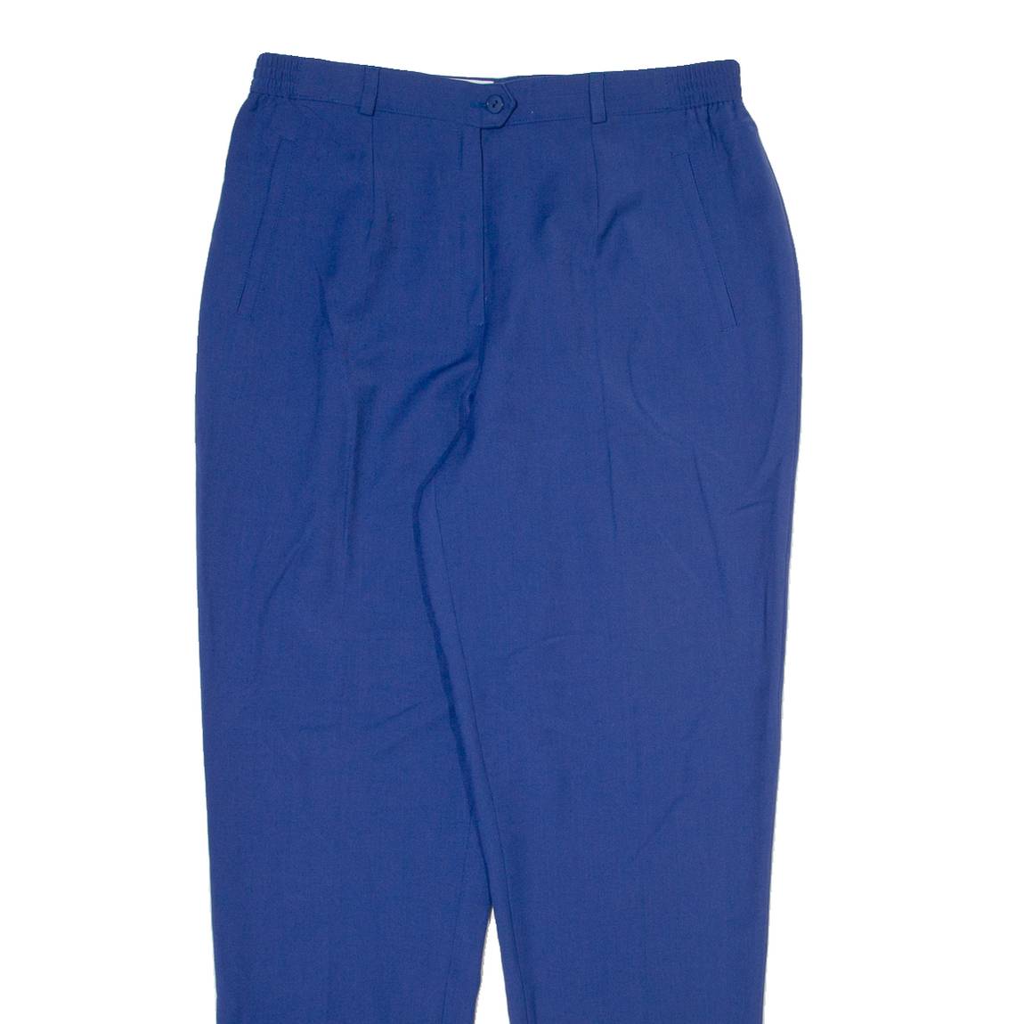 LUCIA Womens Trousers Blue Relaxed Tapered Wool W30 L30