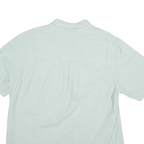 TOMMY HILFIGER Mens Green & White Striped Cotton Blend Shirt XL Casual Summer