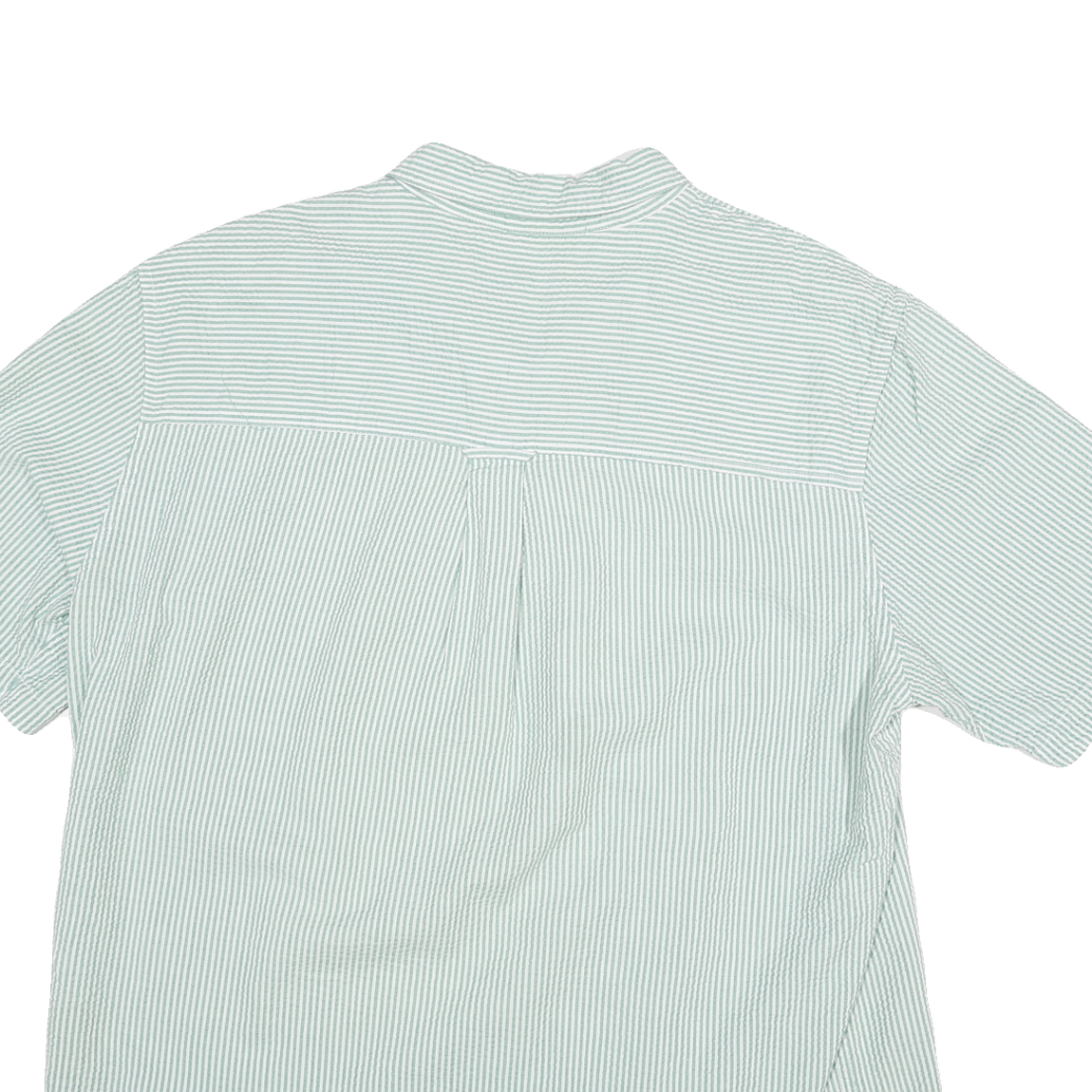 TOMMY HILFIGER Mens Green & White Striped Cotton Blend Shirt XL Casual Summer