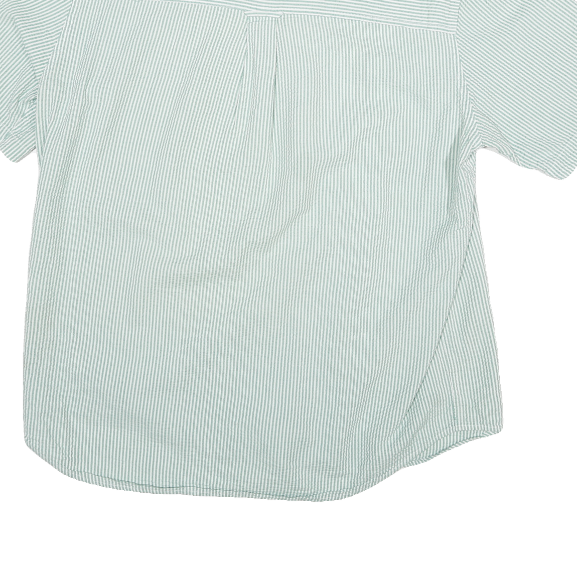 TOMMY HILFIGER Mens Green & White Striped Cotton Blend Shirt XL Casual Summer