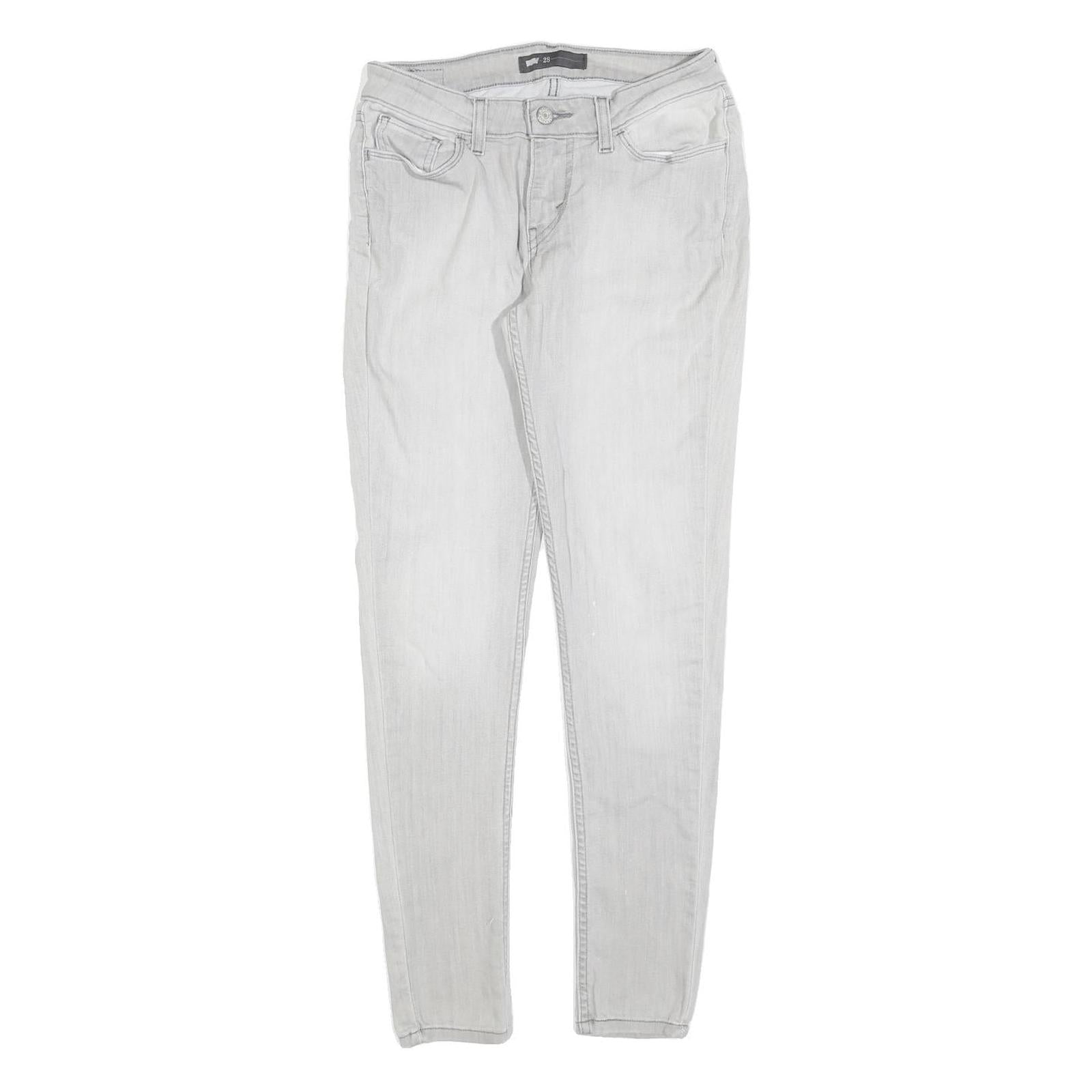 LEVI'S Womens Slim Light Blue Denim Jeans W28 L30 Skinny Fit Cotton Blend Zip