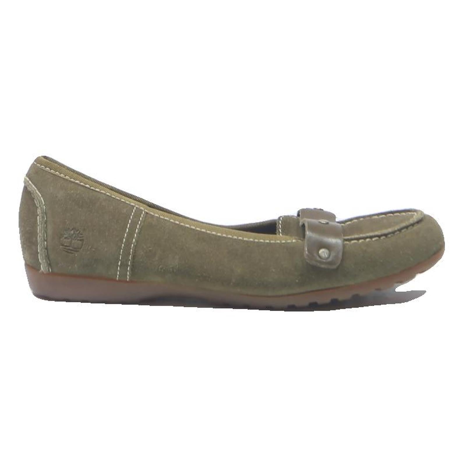 TIMBERLAND Womens Loafer Shoes Olive Green Synthetic UK 3.5 Comfortable Casual