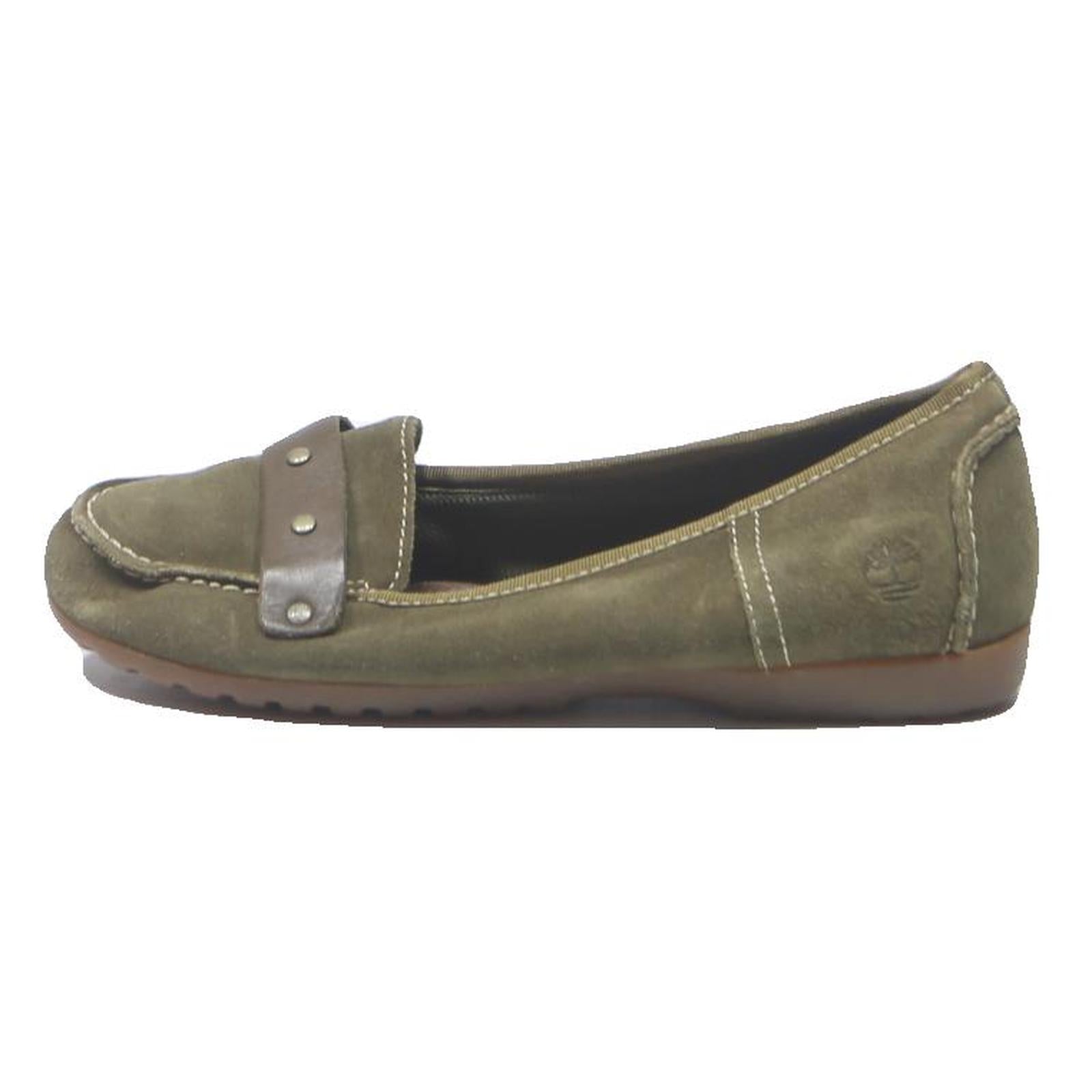 TIMBERLAND Womens Loafer Shoes Olive Green Synthetic UK 3.5 Comfortable Casual