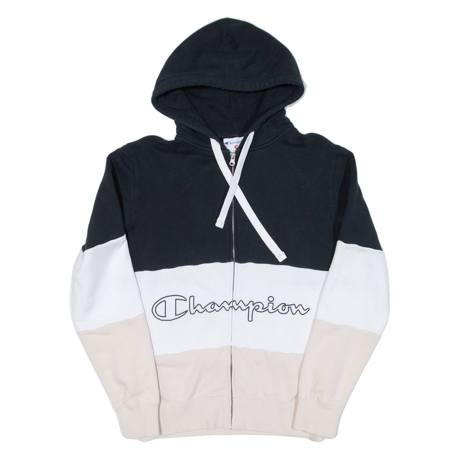 CHAMPION Womens Beige Hoodie Full Zip S
