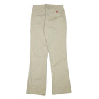 DICKIES Womens Cotton Blend Beige Regular Fit Straight Leg Trousers W27 L30