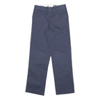 DICKIES Mens Regular Fit Navy Blue Cotton Blend Trousers W30 L30 Zip Closure