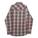 WRANGLER Mens Grey & Red Check Shirt M Western Casual Button-Up Cotton