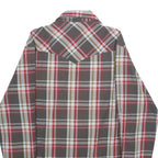 WRANGLER Mens Grey & Red Check Shirt M Western Casual Button-Up Cotton