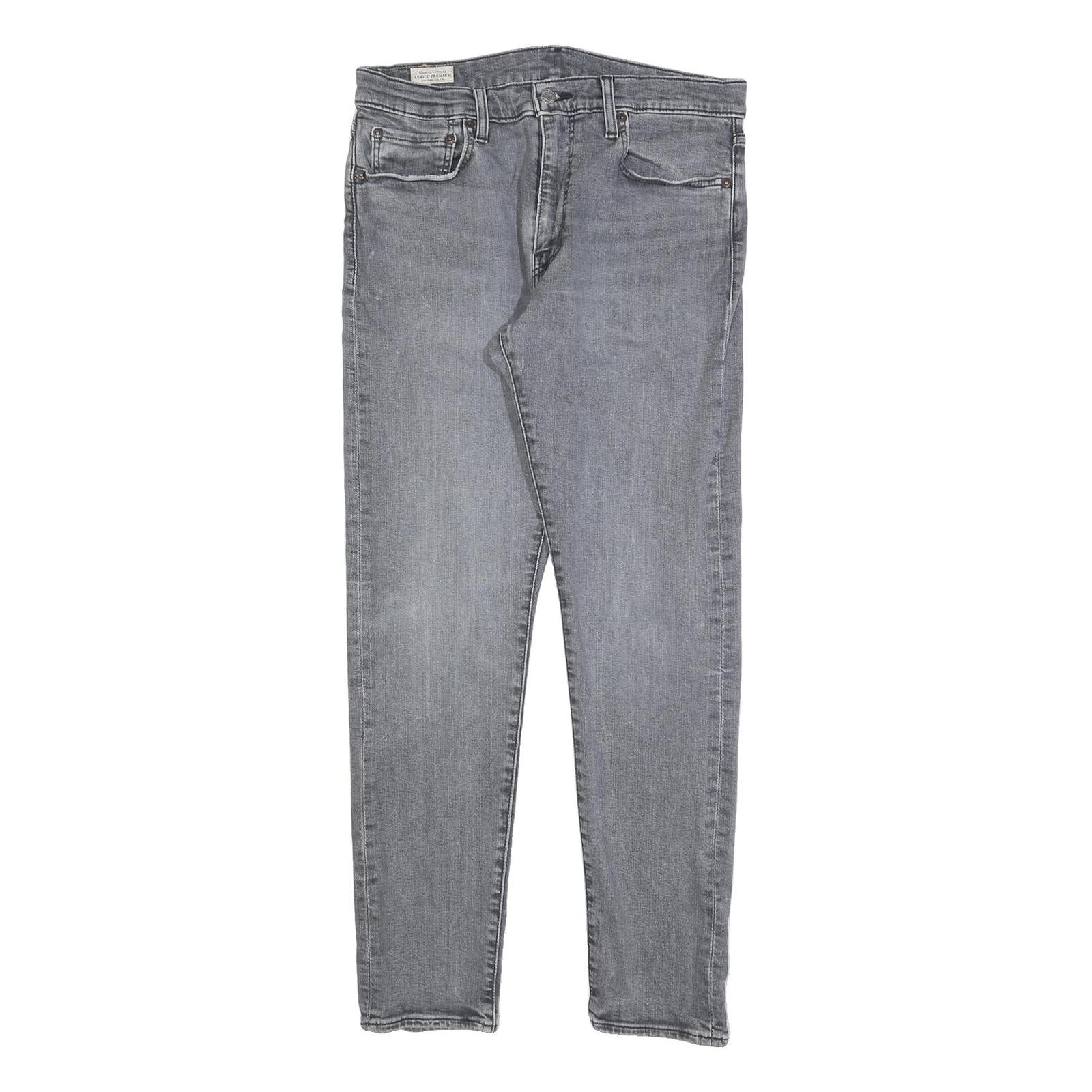 LEVI'S 512 Big E Mens Slim Grey Denim Jeans W32 L32 Classic Zip Closure