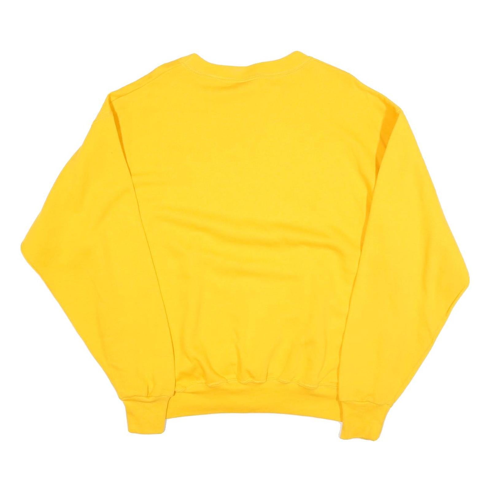 THE COTTON EXCHANGE Mens Yellow Crew Neck L Pullover Sweatshirt Neugua Print