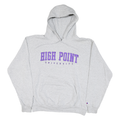 CHAMPION Mens Grey High Point University Hoodie L Cotton Blend Pullover