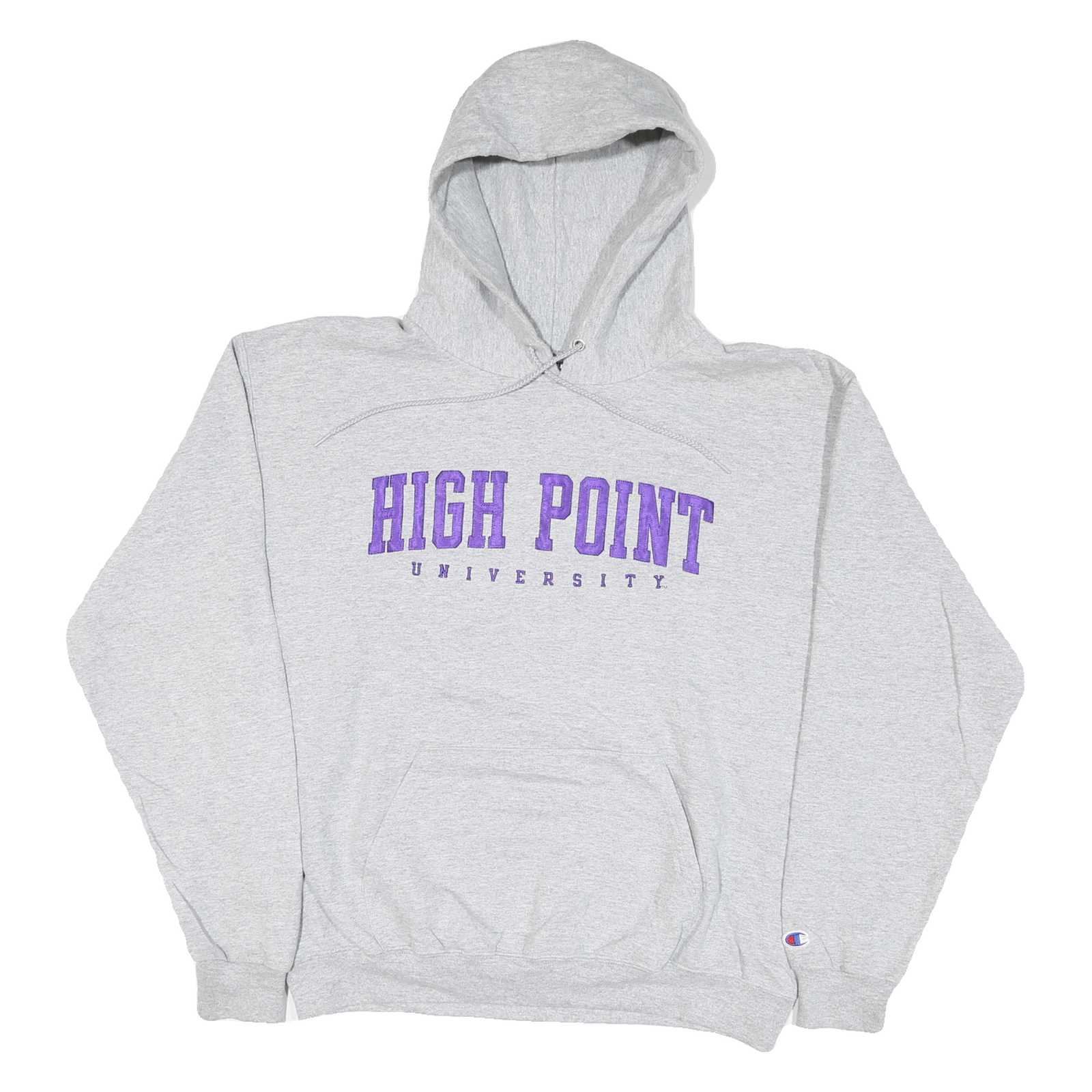 CHAMPION Mens Grey High Point University Hoodie L Cotton Blend Pullover