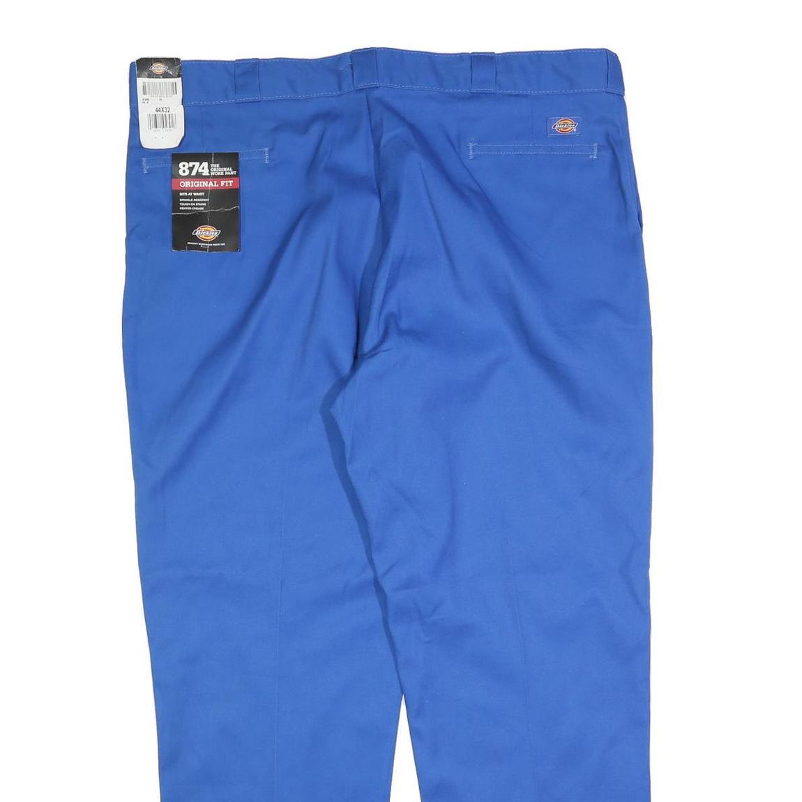 DICKIES Mens Cotton Blend Blue Regular Fit Straight Leg Trousers W44 L32
