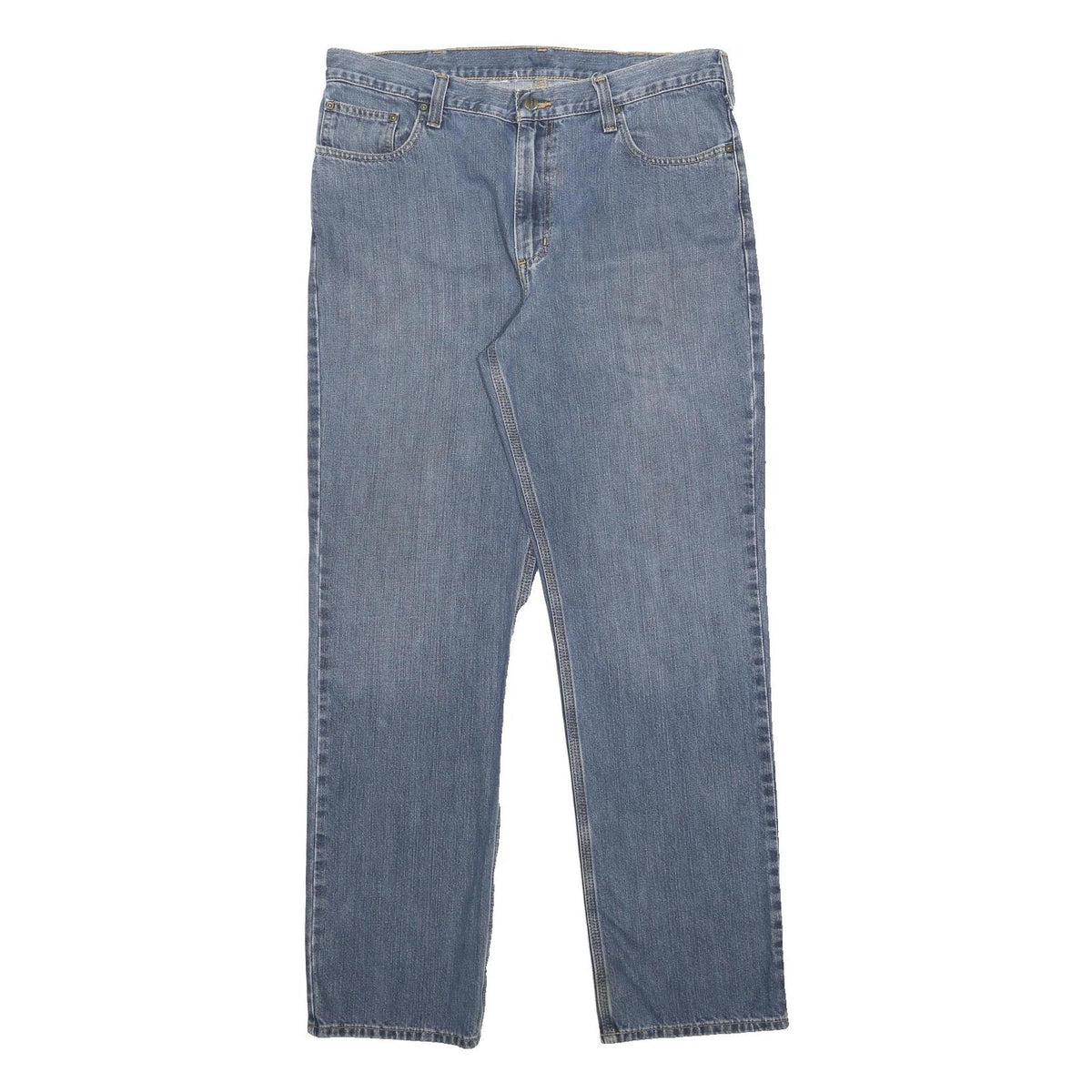 CARHARTT Mens Blue Regular Straight Cotton Jeans W38 L33 Classic Zip Closure