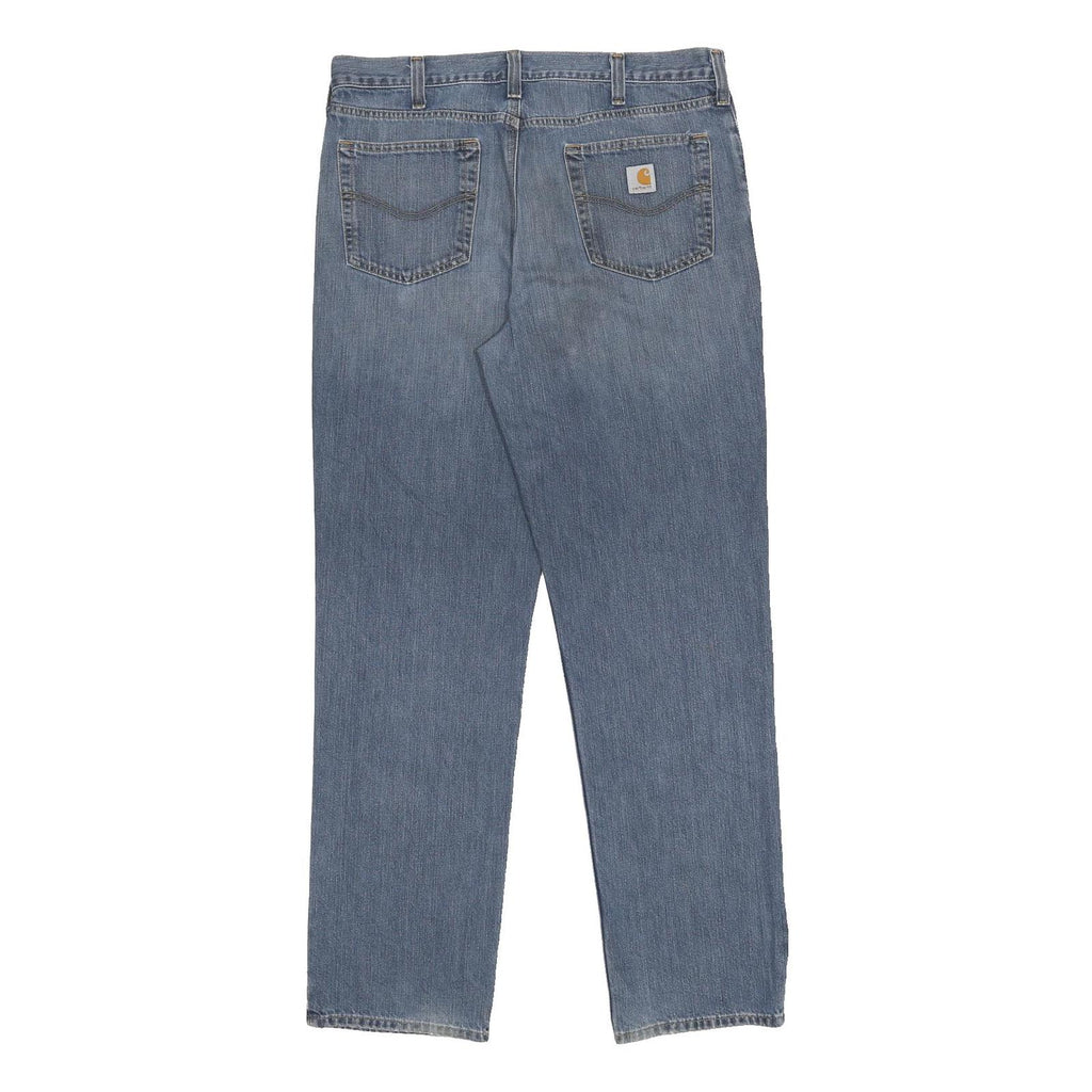 CARHARTT Mens Blue Regular Straight Cotton Jeans W38 L33 Classic Zip Closure