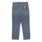 CARHARTT Mens Blue Regular Straight Cotton Jeans W38 L33 Classic Zip Closure